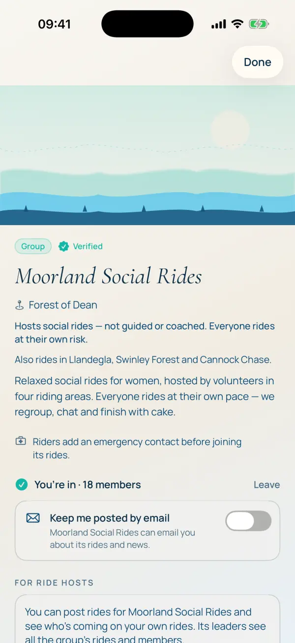 The same kind of group as one of its ride hosts sees it, with a section for ride hosts