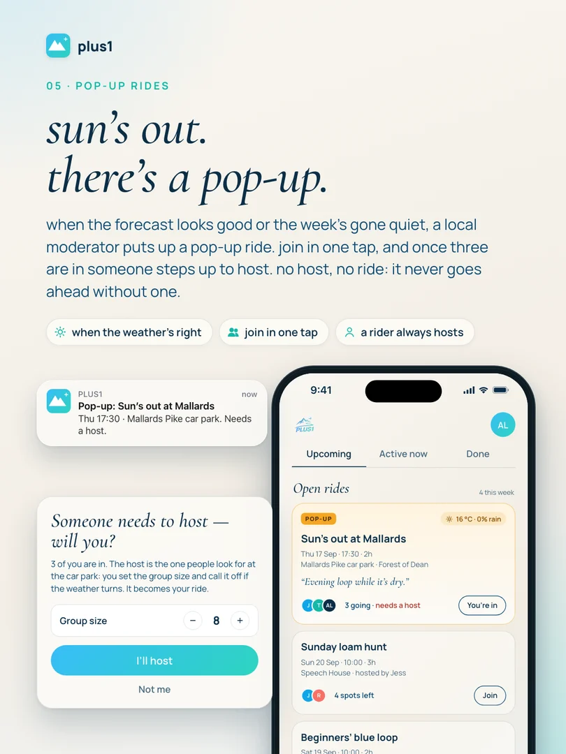 pop-up rides: sun's out, there's a pop-up