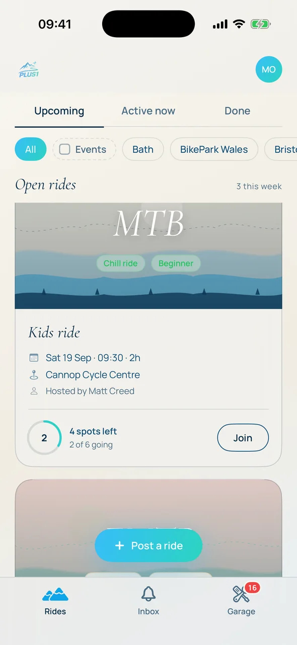 feed with spots left on each ride